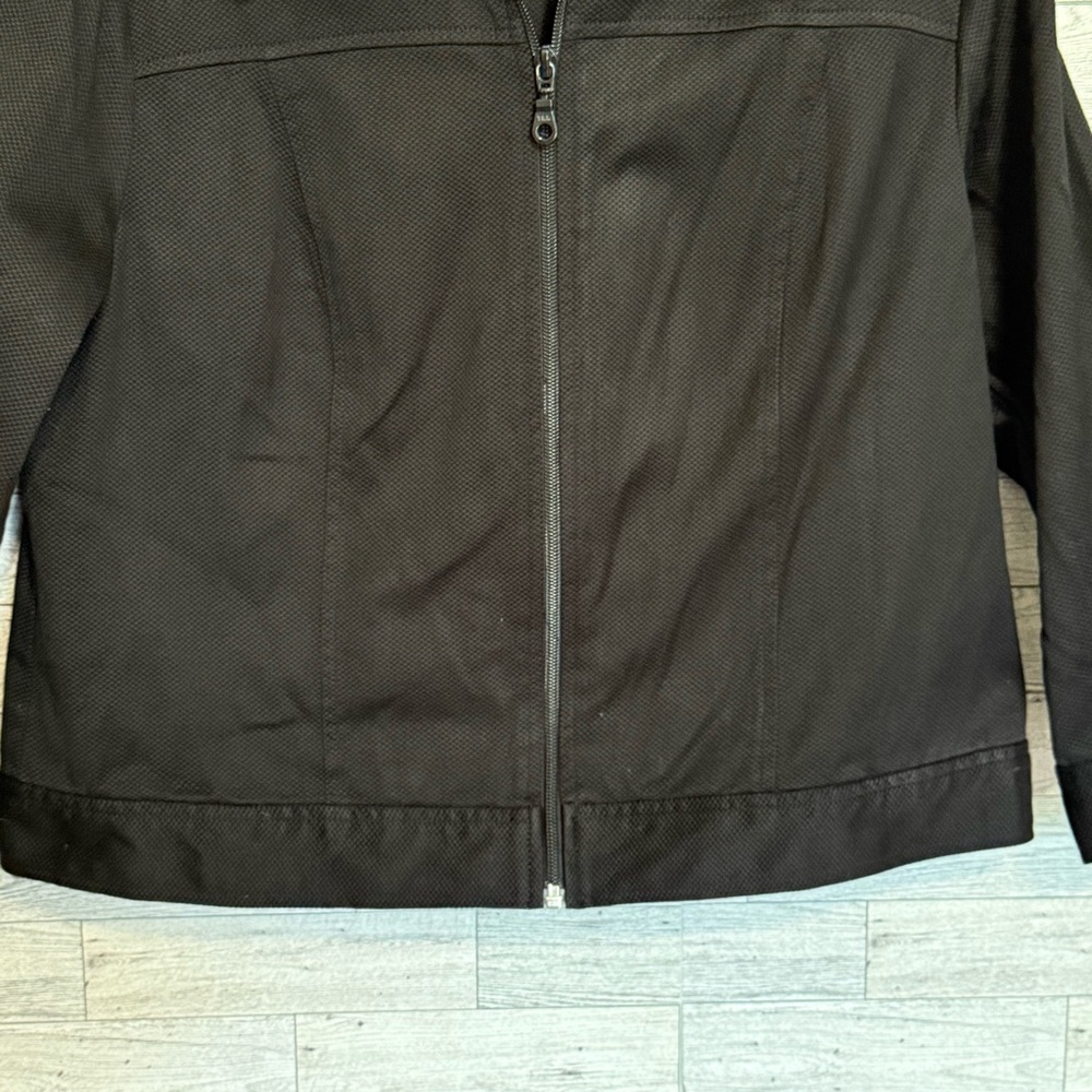 Women's Relativity Black Full Zip Jacket Size-Large Pockets Cotton/Spandex - Picture 6 of 12